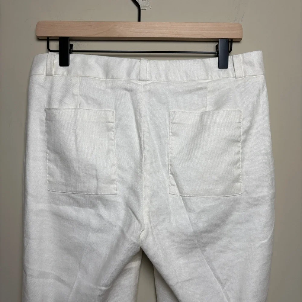 Banana Republic Off White Straight Leg Ankle Cropped Chino Trouser Pants Women 4